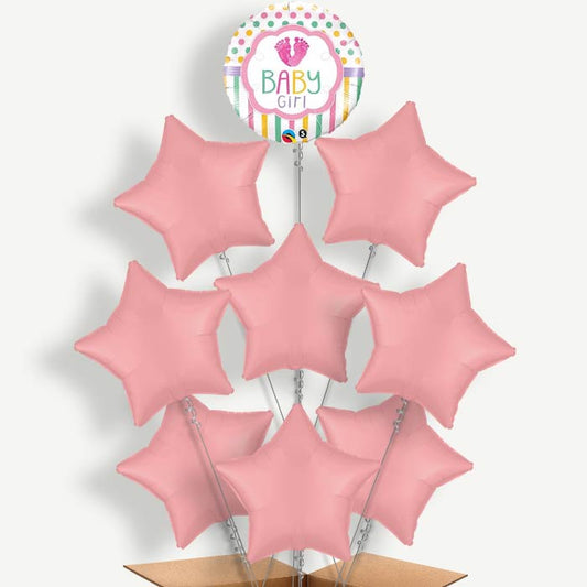 Baby Girl Feet Balloon Bundle Inflated with Helium | Party Save Smile
