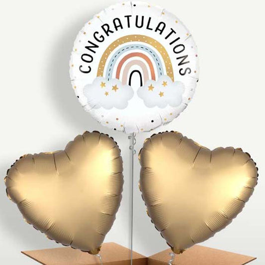 Boho Congratulations Bunch of Balloons inflated with Helium | Party Save Smile