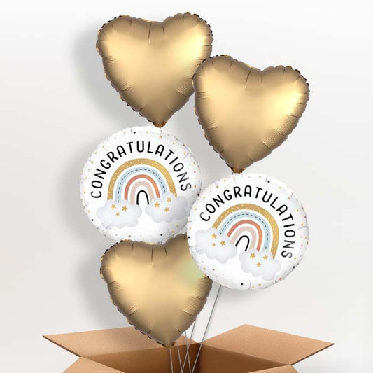 Boho Congratulations Helium Balloon in a Box - 5 Balloon | Party Save Smile