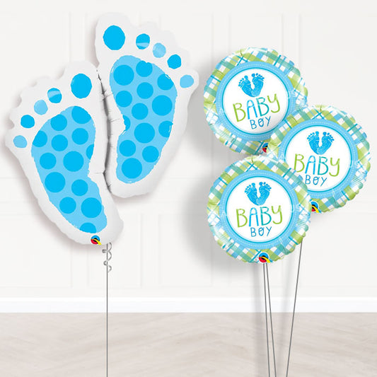 Blue Baby Feet Baby Shower Balloon Bouquet - Themed Bouquet | Party Save Smile