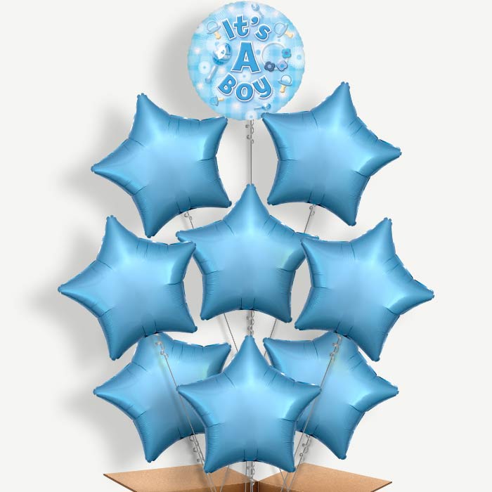 New Baby Boy Helium Balloon Bundle | Party Save Smile