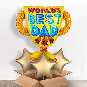 World's Best Dad Trophy Helium Balloon in a Box