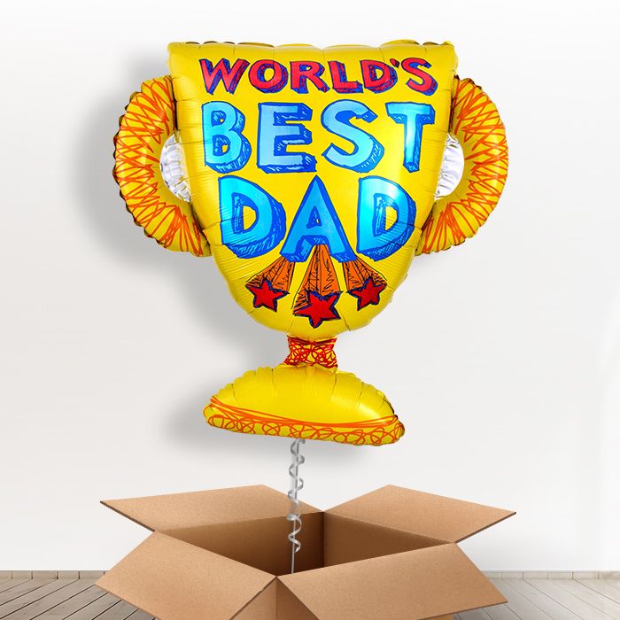 World's Best Dad Trophy Helium Balloon in a Box