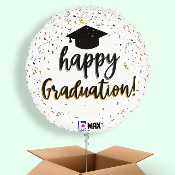 Confetti Happy Graduation Helium Balloon in a Box