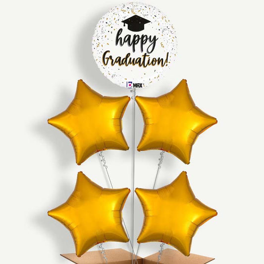 Confetti Happy Graduation 5 Helium Cluster Balloons