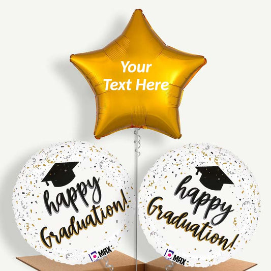 Personalised Graduation Helium Balloons UK - Confetti