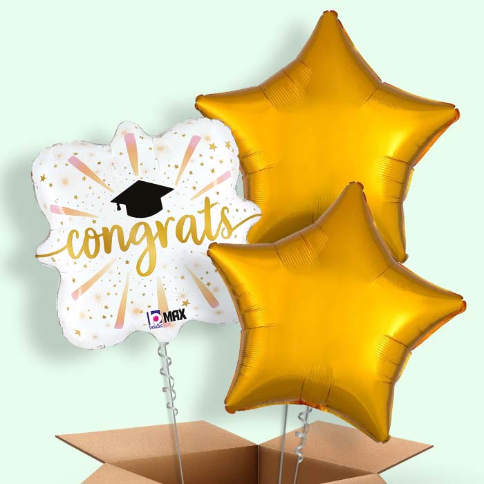 Caps Graduation Helium Balloons in a Box