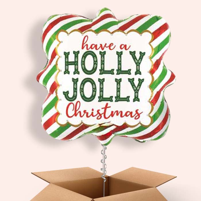 Holly Jolly Christmas Helium Balloon in a Box - 1 Balloon | Party Save Smile