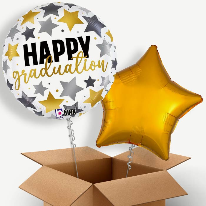 White Graduation Helium Balloon Two