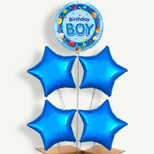 Birthday Boy Celebration Helium Cluster Balloons | Party Save Smile