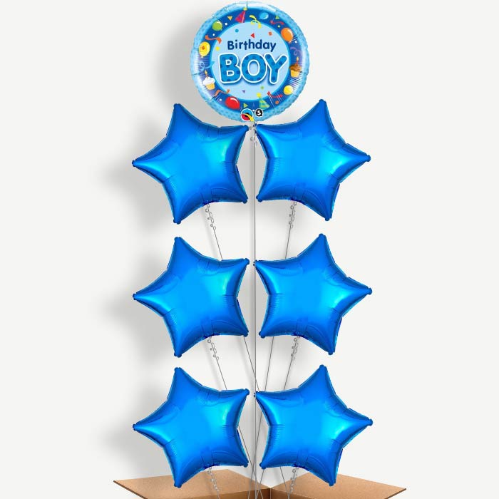 Birthday Boy Celebration Helium Balloon Arrangement | Party Save Smile