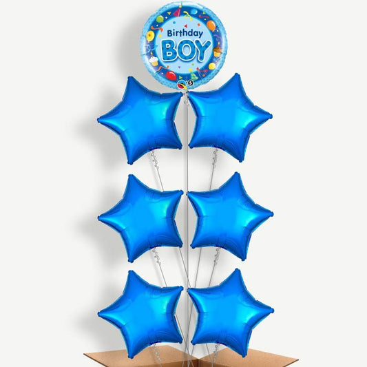 Birthday Boy Celebration Helium Balloon Arrangement | Party Save Smile