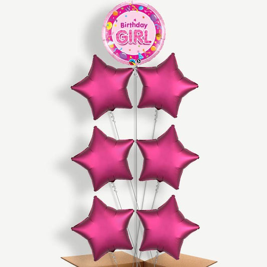 Birthday Girl Celebration Helium Balloon Arrangement | Party Save Smile