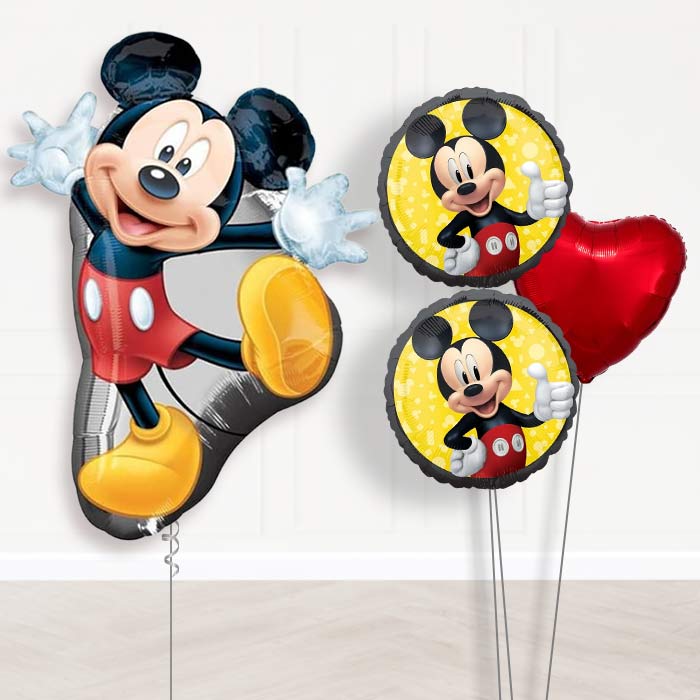 Mickey Mouse Balloon Bouquet in a Box-Giant Balloon + 2 Themed Balloons + 1 Plain Balloon 