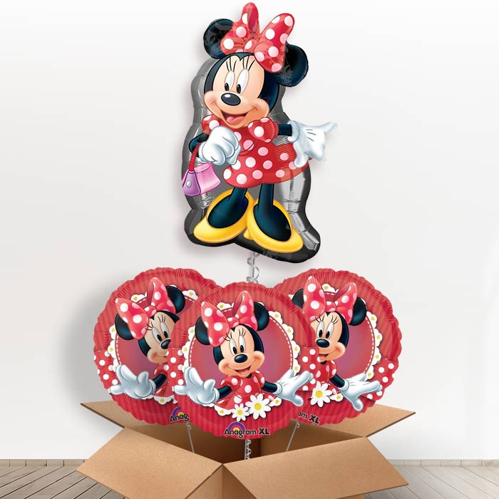 Giant Minnie Mouse Helium Balloon in a Box - With 3 Themed Balloons | Party Save Smile