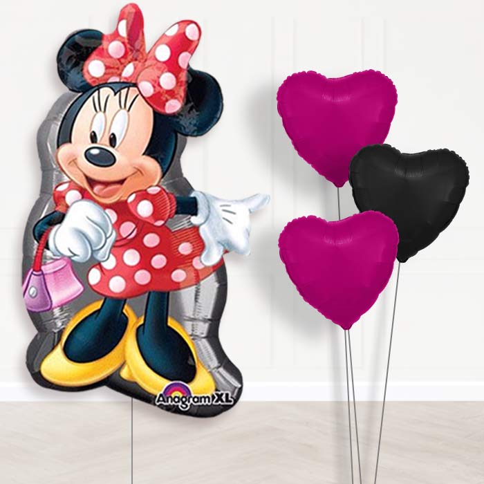 Big Minnie Mouse Balloon Bouquet in a Box Gift - Plain Bouquet | Party Save Smile