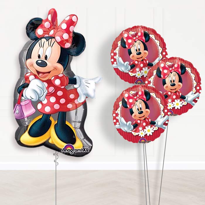 Big Minnie Mouse Balloon Bouquet in a Box Gift - Themed Bouquet | Party Save Smile