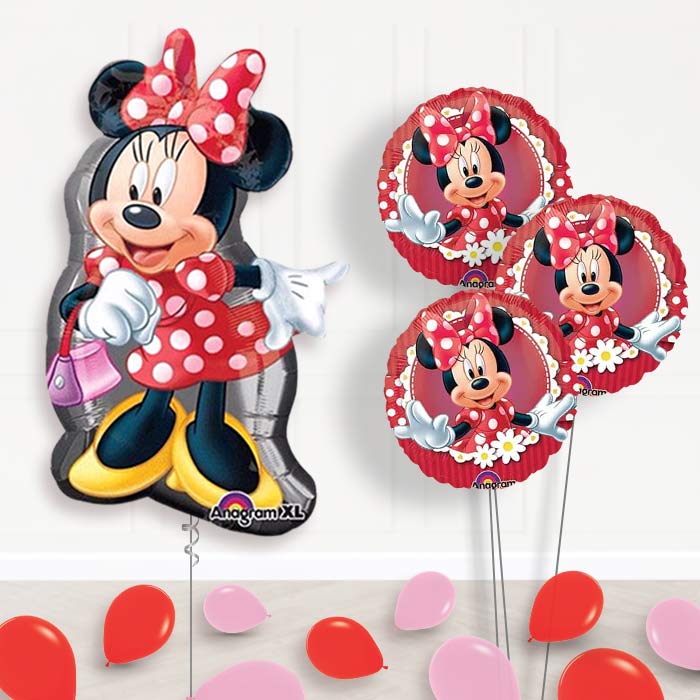 Big Minnie Mouse Balloon Bouquet in a Box Gift - Themed Bouquet and Latex | Party Save Smile
