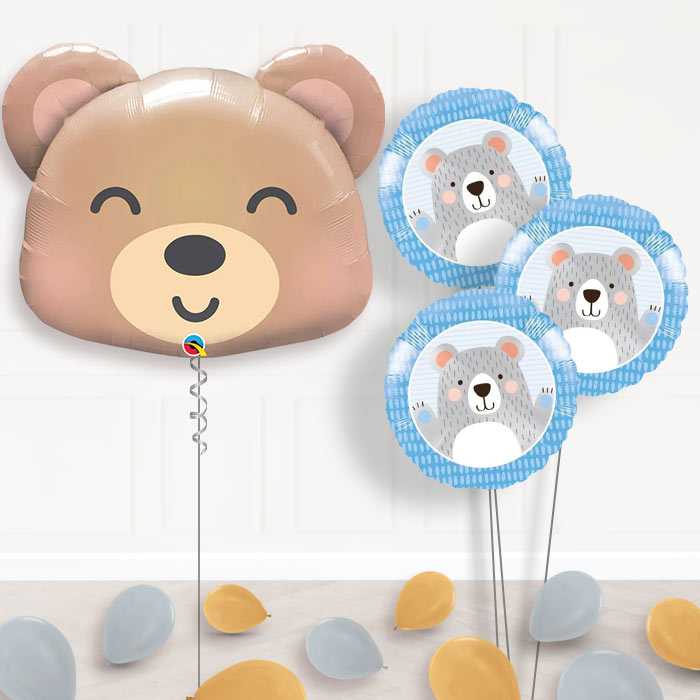 Teddy Bear Helium Balloon Bouquet - Themed Bouquet and Latex | Party Save Smile