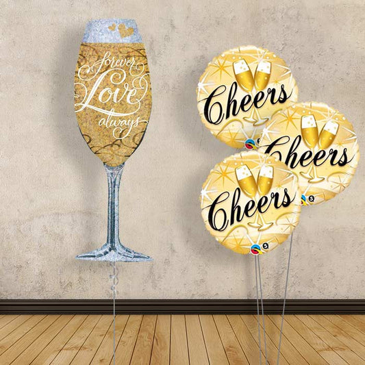 Forever Love Inflated Helium Balloons Delivered - Themed Bouquet | Party Save Smile