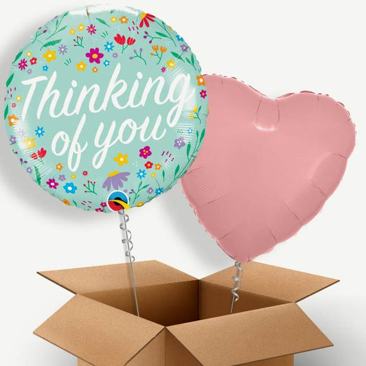 Floral Thinking of You Helium Balloon Duo | Party Save Smile