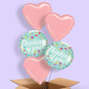 Floral Thinking of You Helium Balloon in a Box