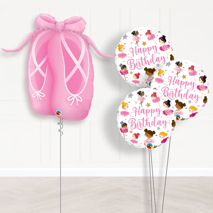 Ballerina Birthday Helium Balloon Bouquet - Themed Bouquet | Party Save Smile