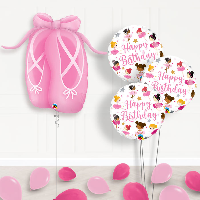 Ballerina Birthday Helium Balloon Bouquet - Themed Bouquet and Latex | Party Save Smile