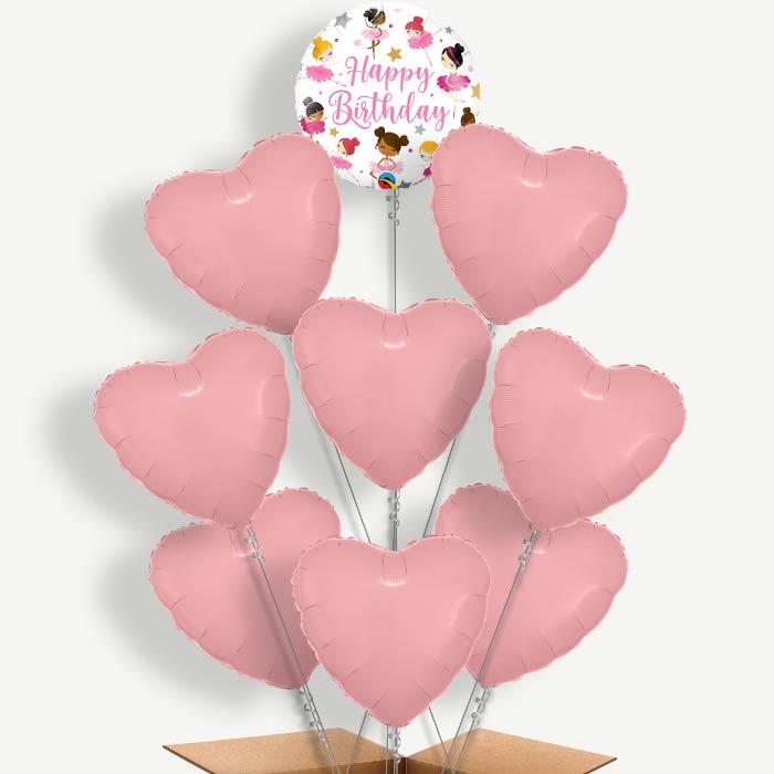 Birthday Ballerina Balloon Bundle Inflated with Helium | Party Save Smile