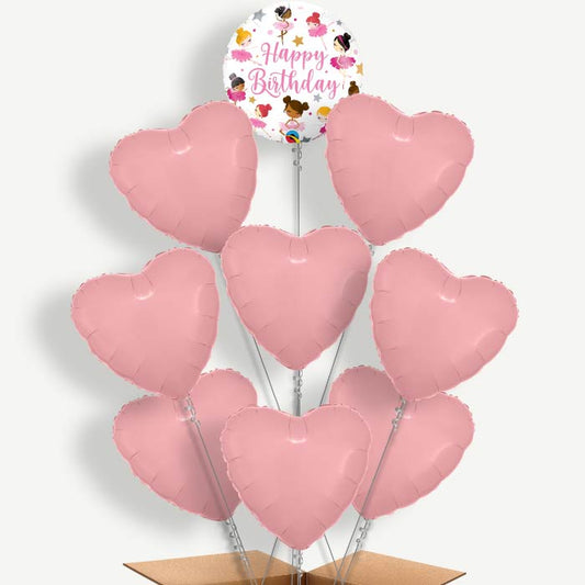 Birthday Ballerina Balloon Bundle Inflated with Helium | Party Save Smile
