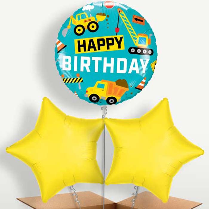 Happy Birthday Construction Balloons in a Bunch | Party Save Smile