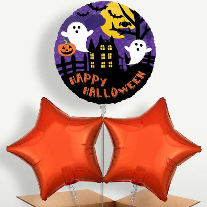 Halloween Bat Trio Balloon Bunch inflated with Helium | Party Save Smile