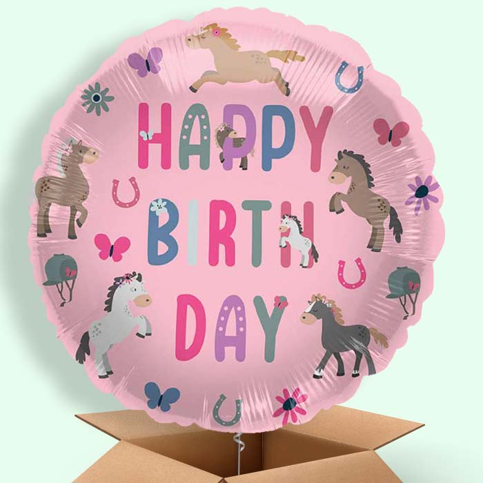 Happy Horse Birthday Helium Balloons Delivered - 1 Balloon | Party Save Smile