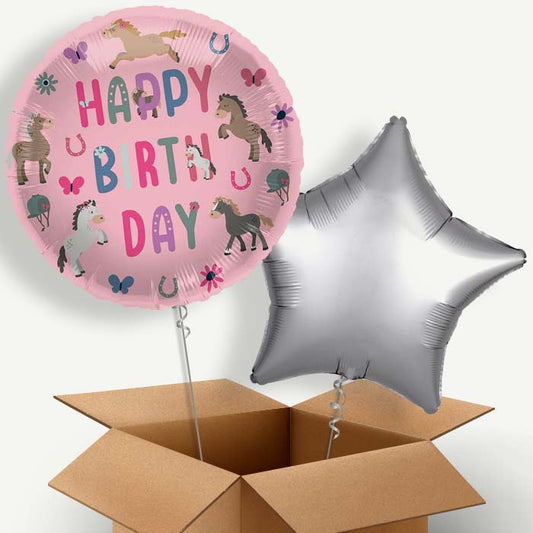 Happy Horse Birthday Helium Balloon Two | Party Save Smile