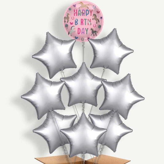 Happy Horse Birthday 9 Helium Balloon Bundle | Party Save Smile
