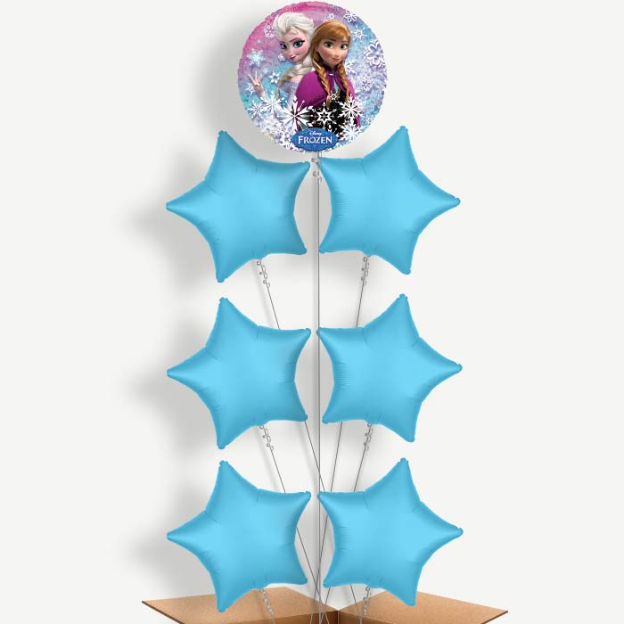 Frozen Snowflake Balloon Arrangement Inflated with Helium | Party Save Smile