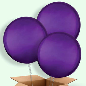 Trio of Purple Orbz Helium Balloons