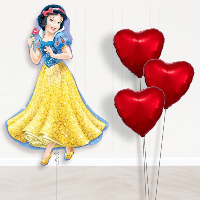 Snow White Balloon Bouquet Delivered Inflated - Plain Bouquet | Party Save Smile