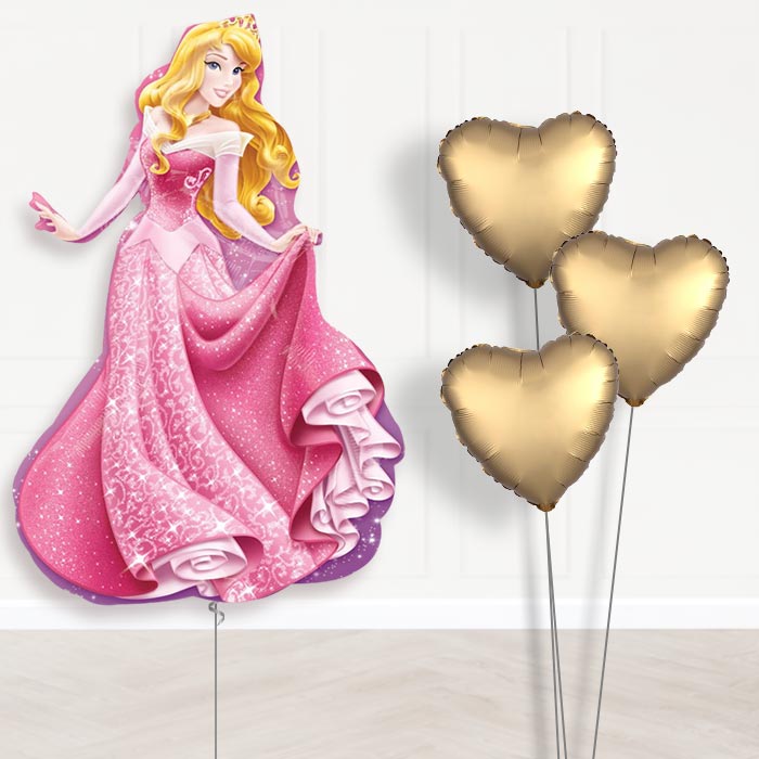 Sleeping Beauty Inflated Helium Balloons Delivered - Plain Bouquet | Party Save Smile