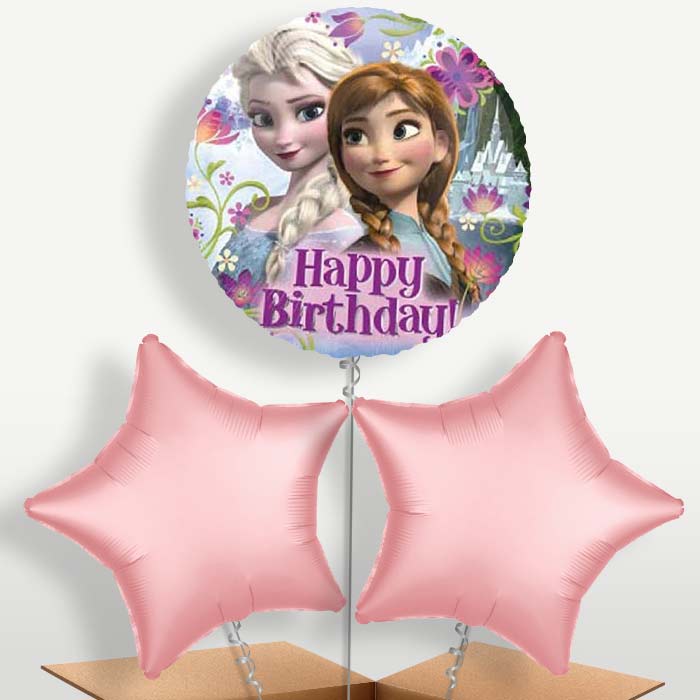 Happy Birthday Frozen Bunch of Balloons inflated with Helium | Party Save Smile