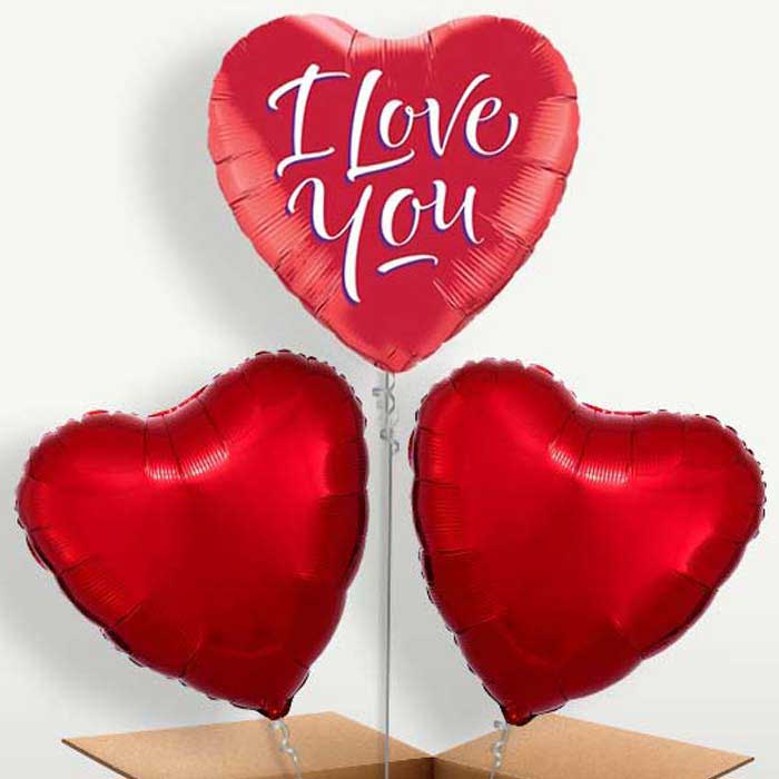 Red Heart I Love You Trio Balloon Bunch | Party Save Smile