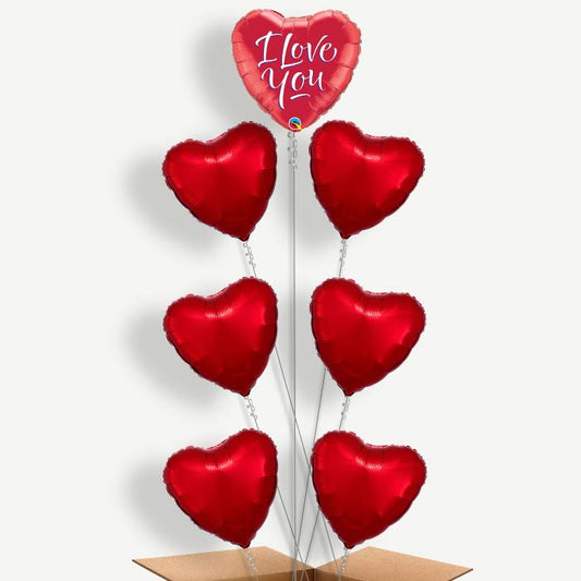Red Heart I Love You Helium Balloon Arrangement | Party Save Smile