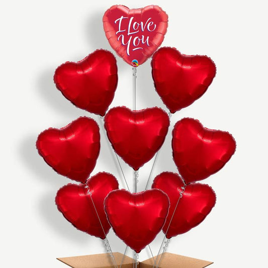 Red Heart I Love You Helium Balloon Bundle | Party Save Smile