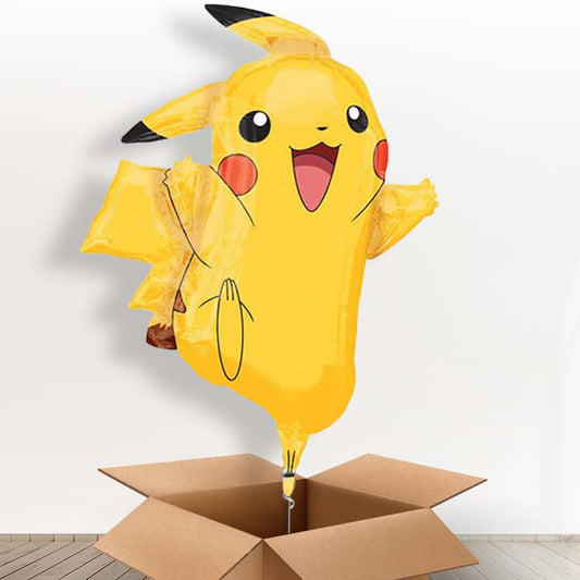 Giant Helium Balloon Pikachu in a Box Gift - Giant Balloon | Party Save Smile