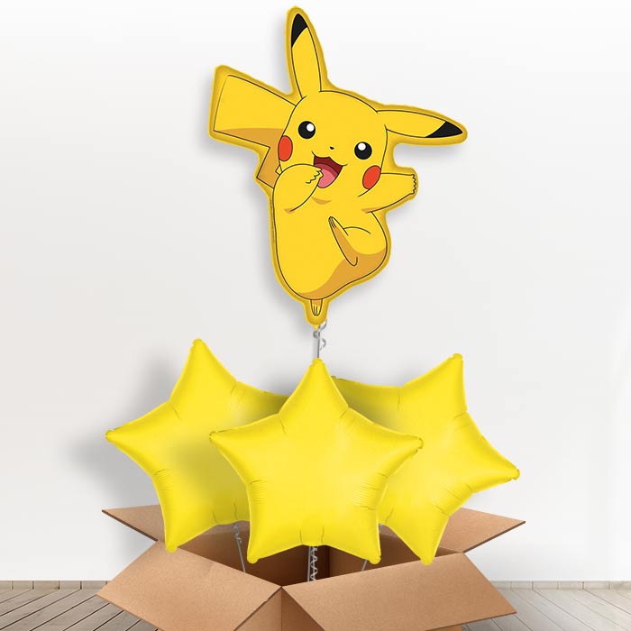 Giant Helium Balloon Pikachu in a Box Gift - Party Save Smile