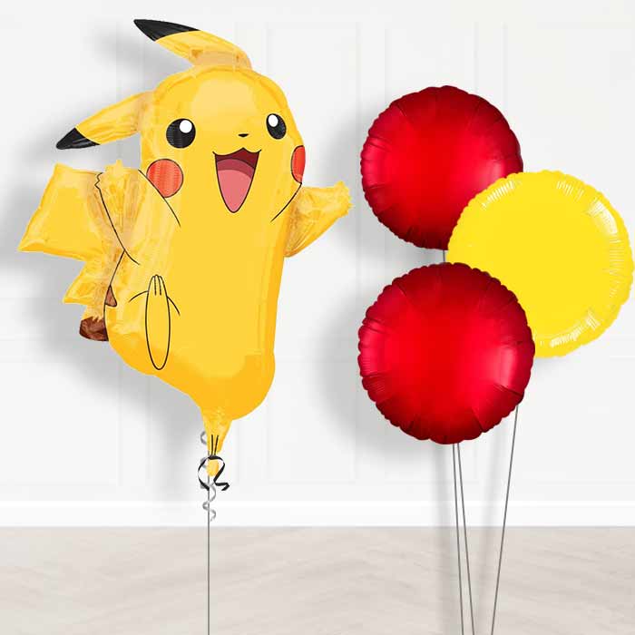 Pikachu Pokemon Balloon Bouquet in a Box Gift - Plain Bouquet | Party Save Smile