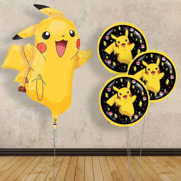Pikachu Pokemon Balloon Bouquet in a Box Gift - Themed Bouquet | Party Save Smile