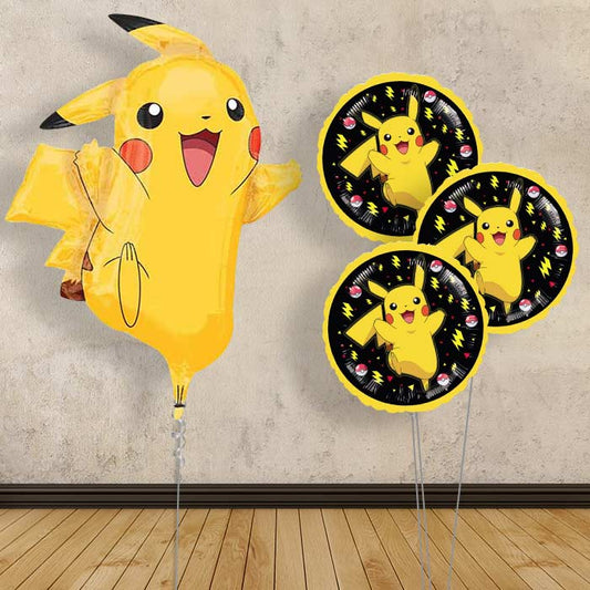 Pikachu Pokemon Balloon Bouquet in a Box Gift - Themed Bouquet | Party Save Smile