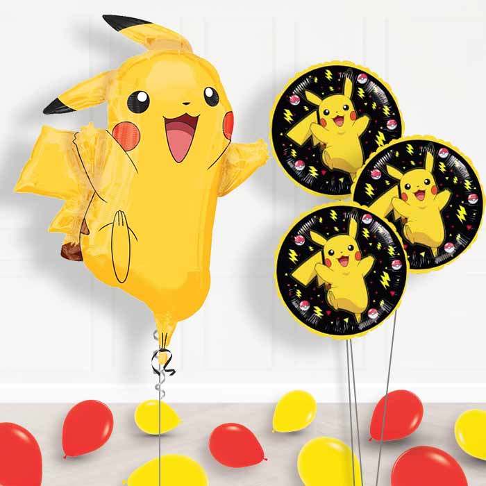 Pikachu Pokemon Balloon Bouquet in a Box Gift - Themed Bouquet and Latex | Party Save Smile
