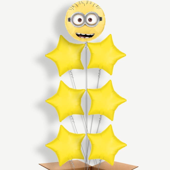 Minion Face Balloon Arrangement Inflated with Helium | Party Save Smile